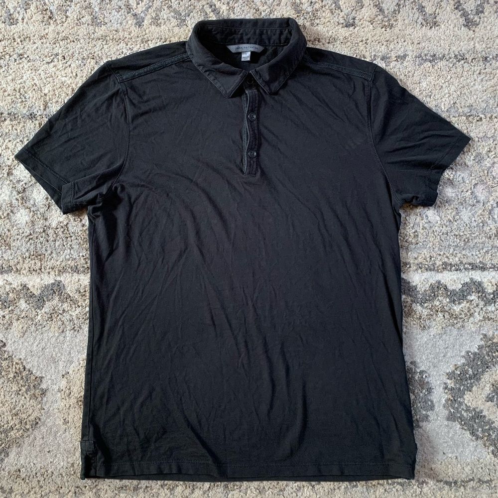 John Varvatos Collection Black Polo Shirt Small